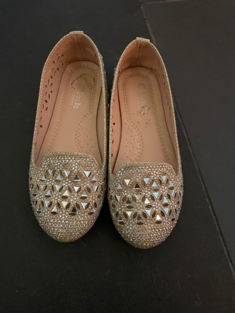 Girls’ Sparkly Gold Flats